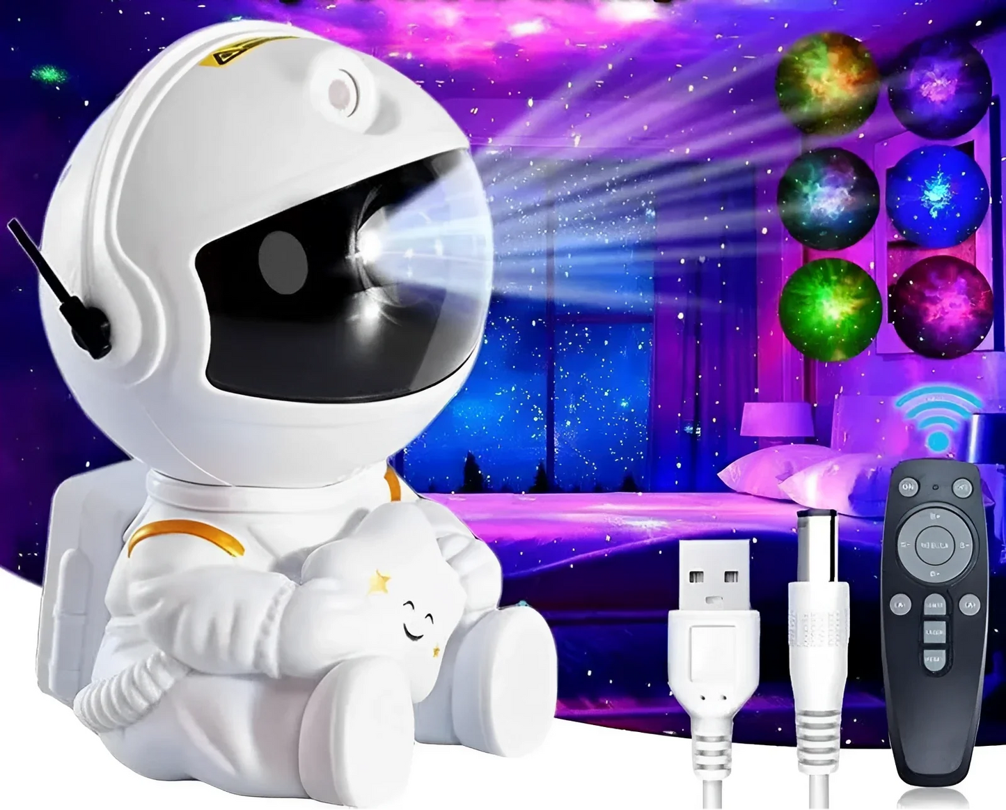 Galaxy Astronaut LED Projector - Enchanting Starry Sky Night Light for Kids & Adults