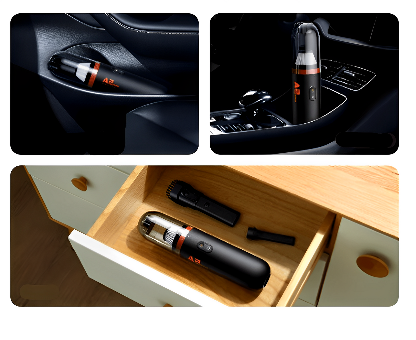 A2 Mini Handheld Car Vacuum Cleaner - 2-in-1 Blow & Vacuum for Home, Car, and Office Cleaning!