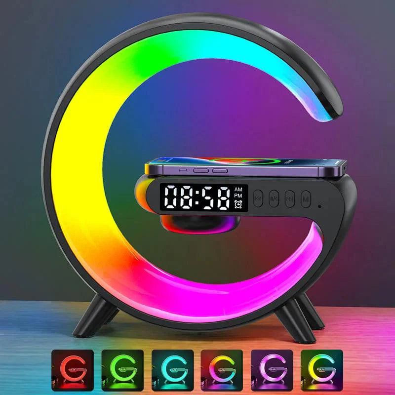 15W RGB LED Smart Wake Up Light with Wireless Speaker - Rechargeable Desk Lamp