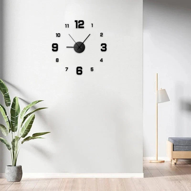 Stylish Frameless DIY Wall Clock Decal - Add a Touch of Elegant Silence to Your Space