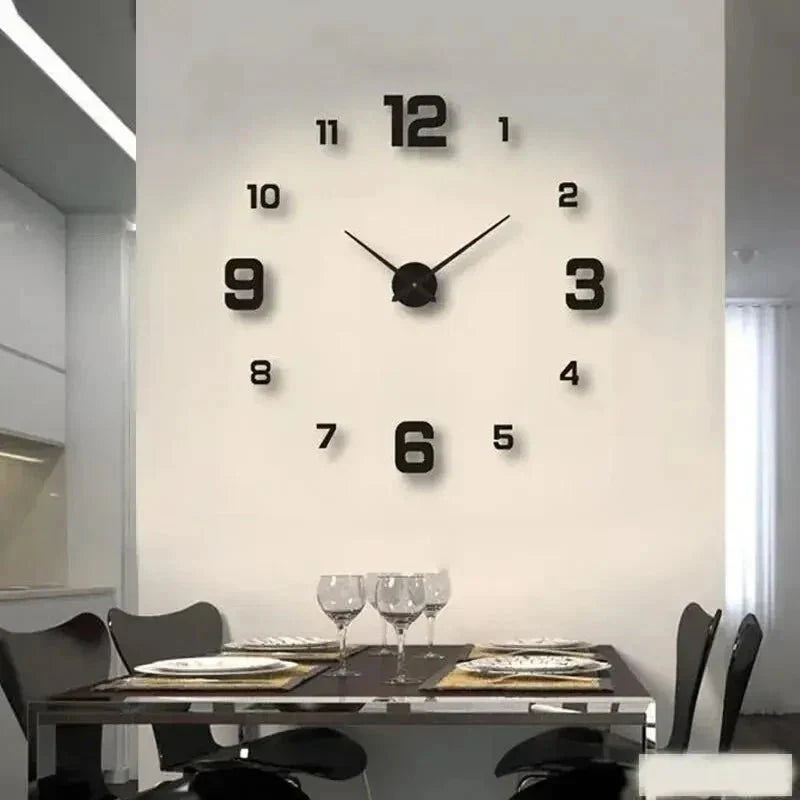 Stylish Frameless DIY Wall Clock Decal - Add a Touch of Elegant Silence to Your Space