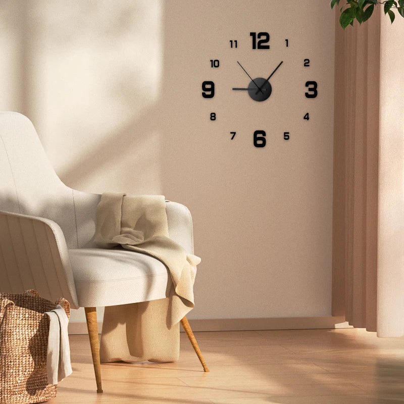 Stylish Frameless DIY Wall Clock Decal - Add a Touch of Elegant Silence to Your Space