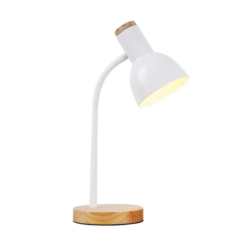 Stylish Nordic LED Desk Lamp with Elegant Wooden and Iron Design