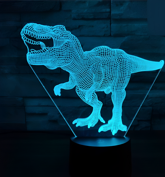 3D T-Rex Dinosaur Night Light Set – Remote Control, 16 Colour Options