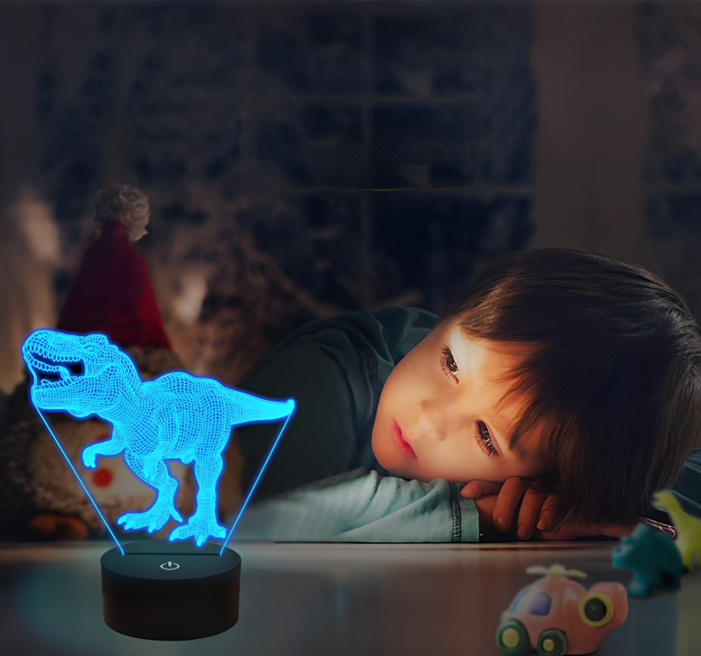 3D T-Rex Dinosaur Night Light Set – Remote Control, 16 Colour Options